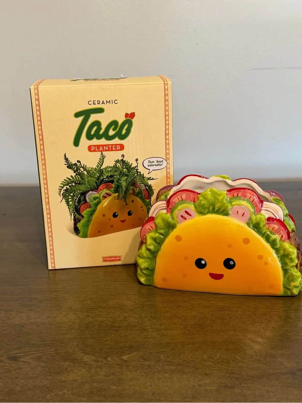 Taco Planter Ceramic Succulent Air Plants Pot Kitchen Desk Decor